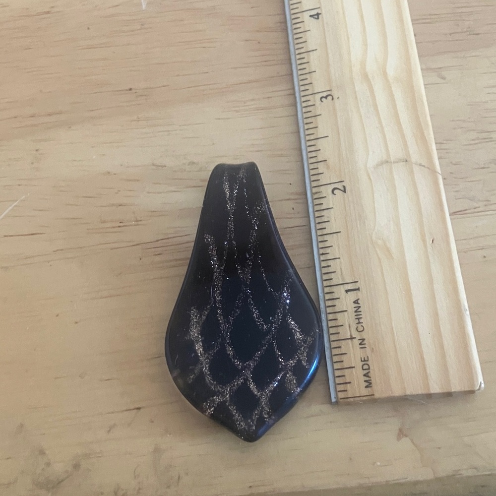 Black and Gold glass Teardrop Pendant